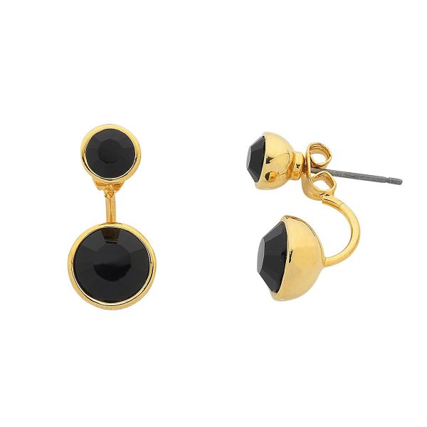Gold and Black stud Earrings