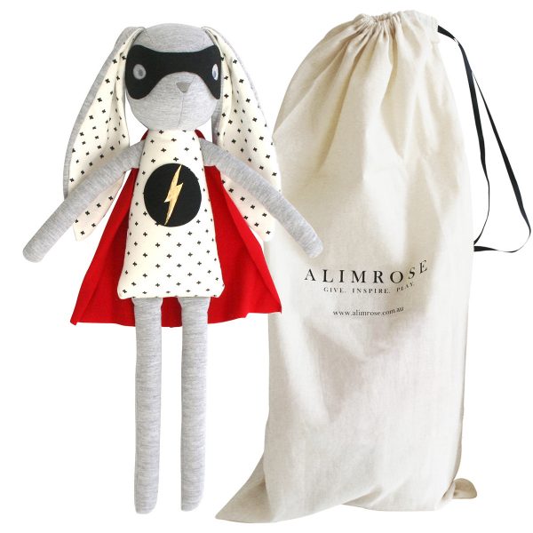ALIMROSE Super Hero Bunny with bag