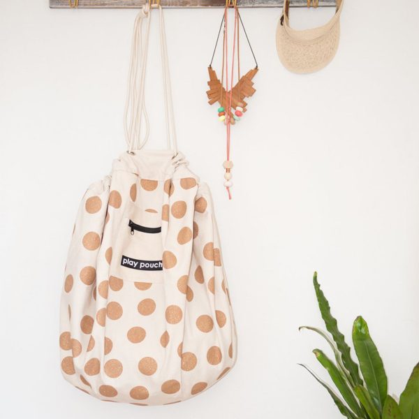 Gold Glitter Dot Play Pouch hanging