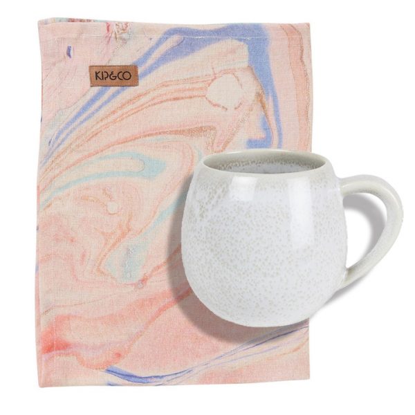 Marble Tea Towel + Australian Made Mug Set