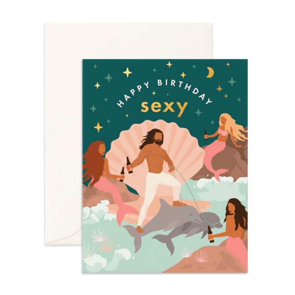 FOX & FALLOW // Birthday Sexy Poseidon Greeting Card
