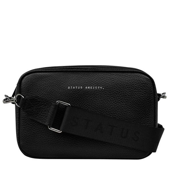 status anxiety black plunder bag with thick strap front view