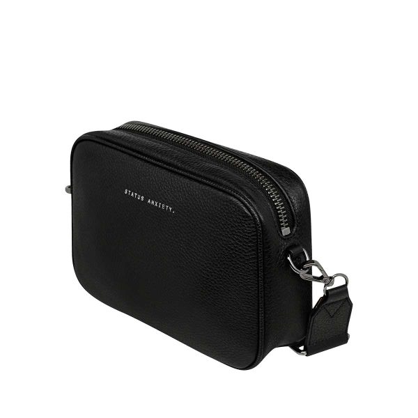 status anxiety black plunder bag with thick strap side view