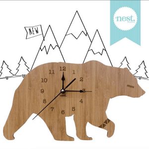 Bamboo Bear Clock