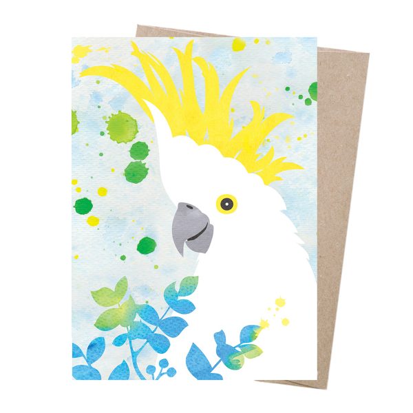 EARTH GREETINGS Sulphur-Crested Cockatoo Dreamscapes Card