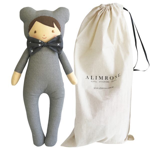ALIMROSE Baby in Bear Suit Doll with bag
