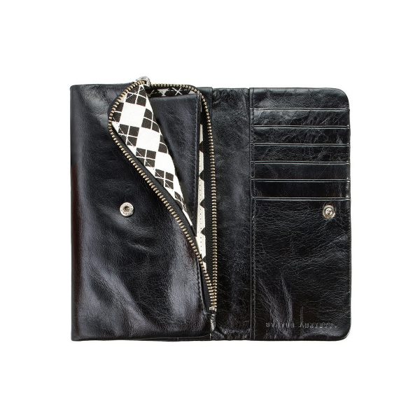STATUS ANXIETY Black Audrey Wallet opened