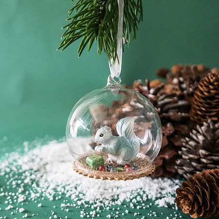 DOWN TO THE WOODS Heirloom Secret Squirrel Christmas Dome