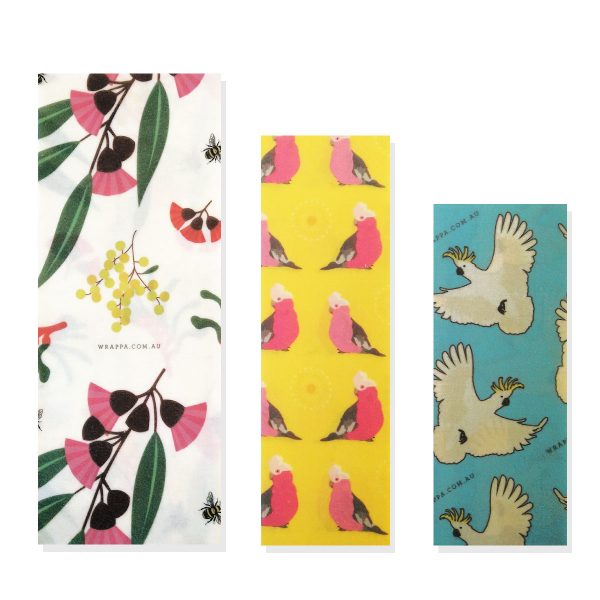 wrappa Plant Based Organic Cotton Birds and Bees Wraps (3 Pack) singles