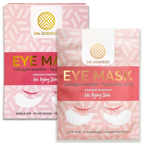 24K Goddess Eye Masks collagen and hyaluronic acid for aging skin 10 pairs