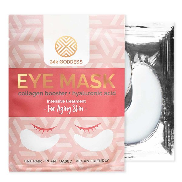 24K Goddess Eye Masks collagen and hyaluronic acid for aging skin - 1 pair