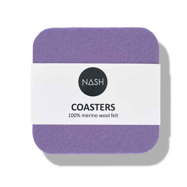 Merino Wool Felt Coasters purple