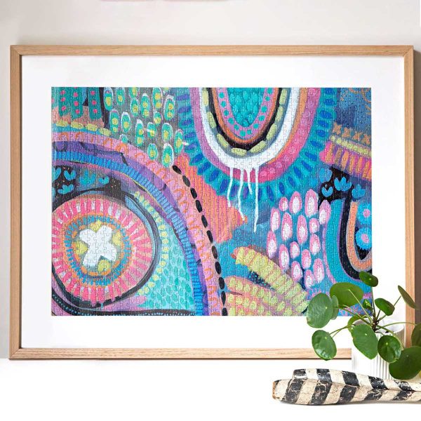 day-tripper-colourful-art-puzzle-australia-luxah-framed
