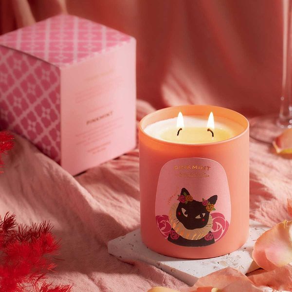 pinkmint Peony Blush Feline Candle