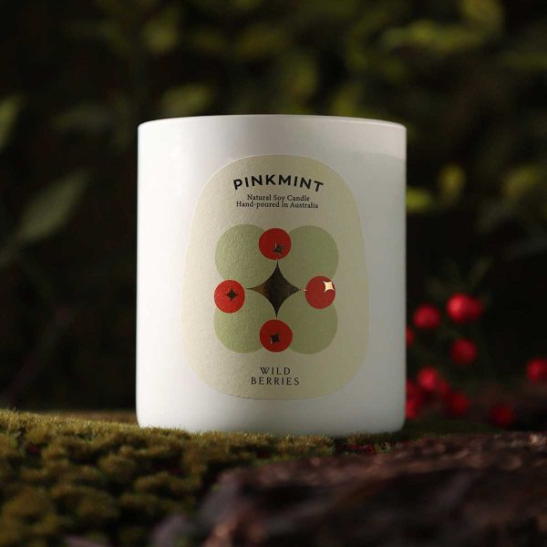 Wild Berries Zen Candle styled pink mint