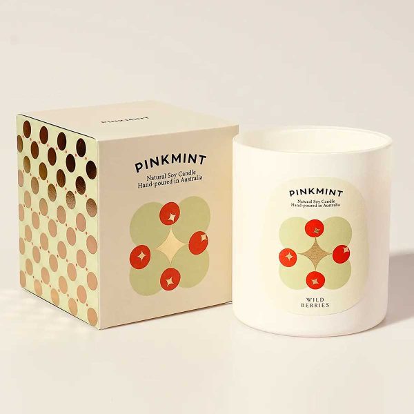 PINK MINT Wild Berries Zen Candle with box