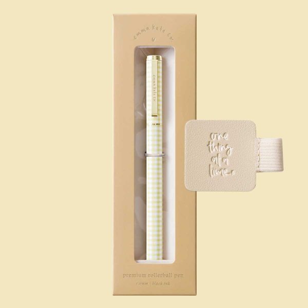 emma kate co butter gingham pen one thing at a time holder