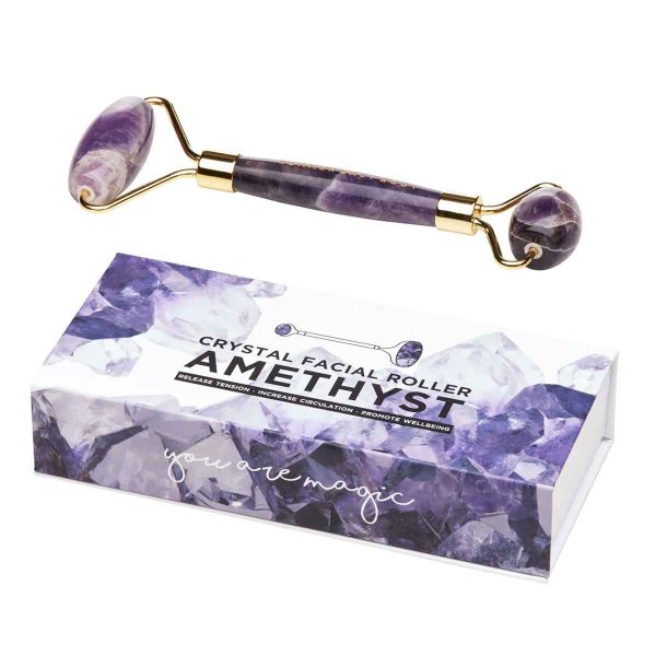 cystal facial roller amethyst with packaging