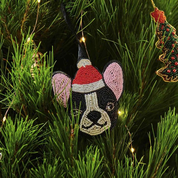 Kip and Co Boston Terrier Santa Ornament